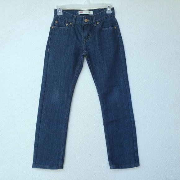 Levis 511 Slim Straight Leg Jeans Dark Wash Crop - Picture 1 of 8